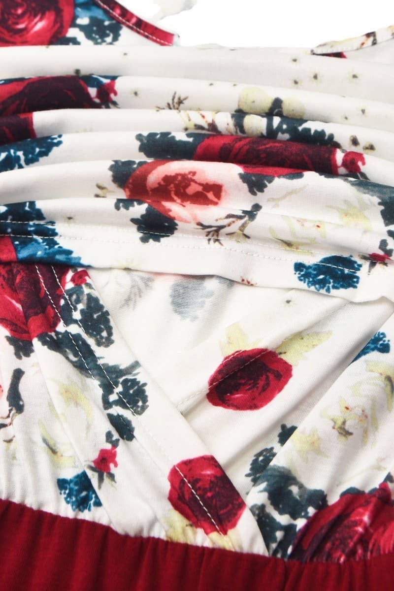 CWDSD4967_MULTIFUNCTIONAL NURSING PRINT LONG SLEEVE DRESS