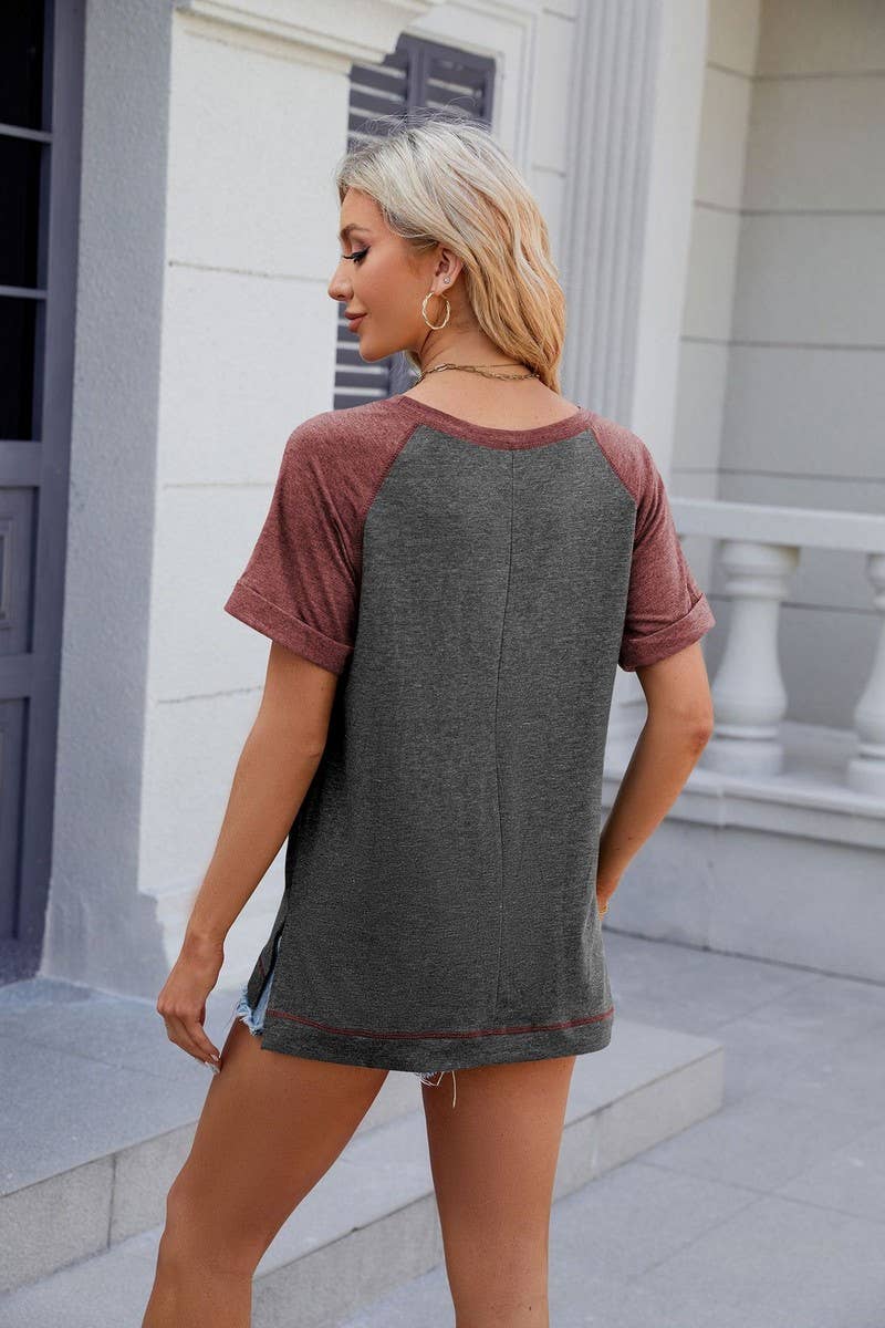 CWTTS0853_Round Neck Short Sleeve Top