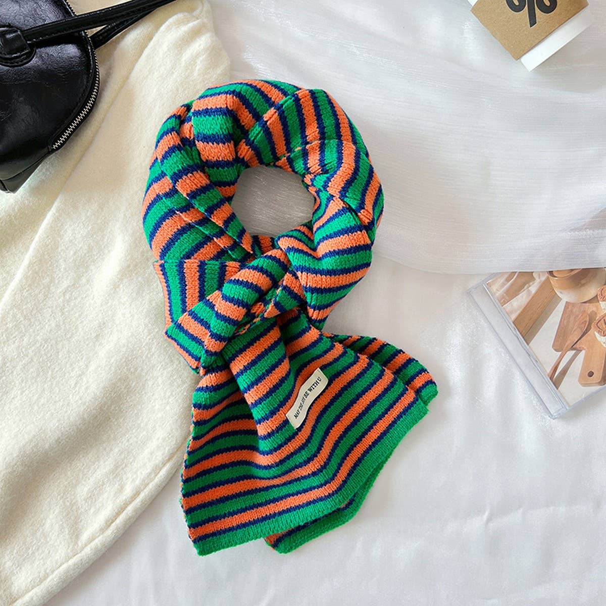 Colorful Stripe Knit Scarf ? Soft Trendy Winter