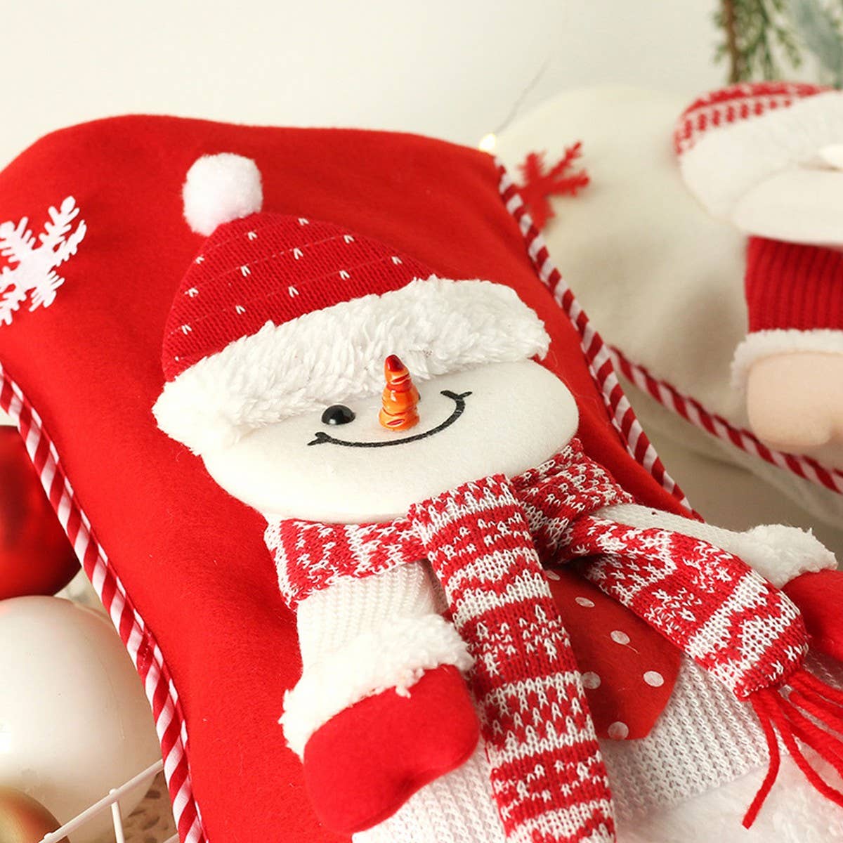 Large Santa & Snowman Stocking Gift Bag_CWAJE05374