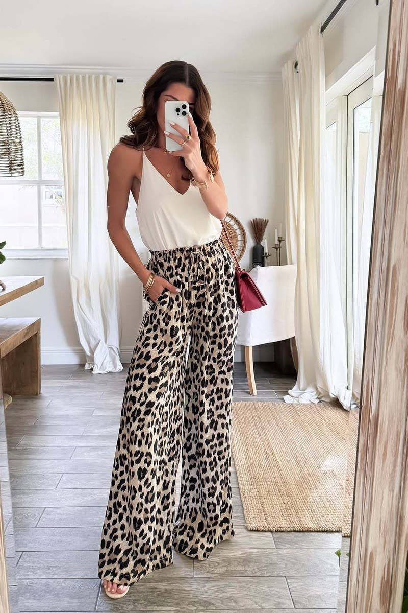 CWBLP2038_NEW SPRING CASUAL WIDE-LEG STRAIGHT TROUSERS