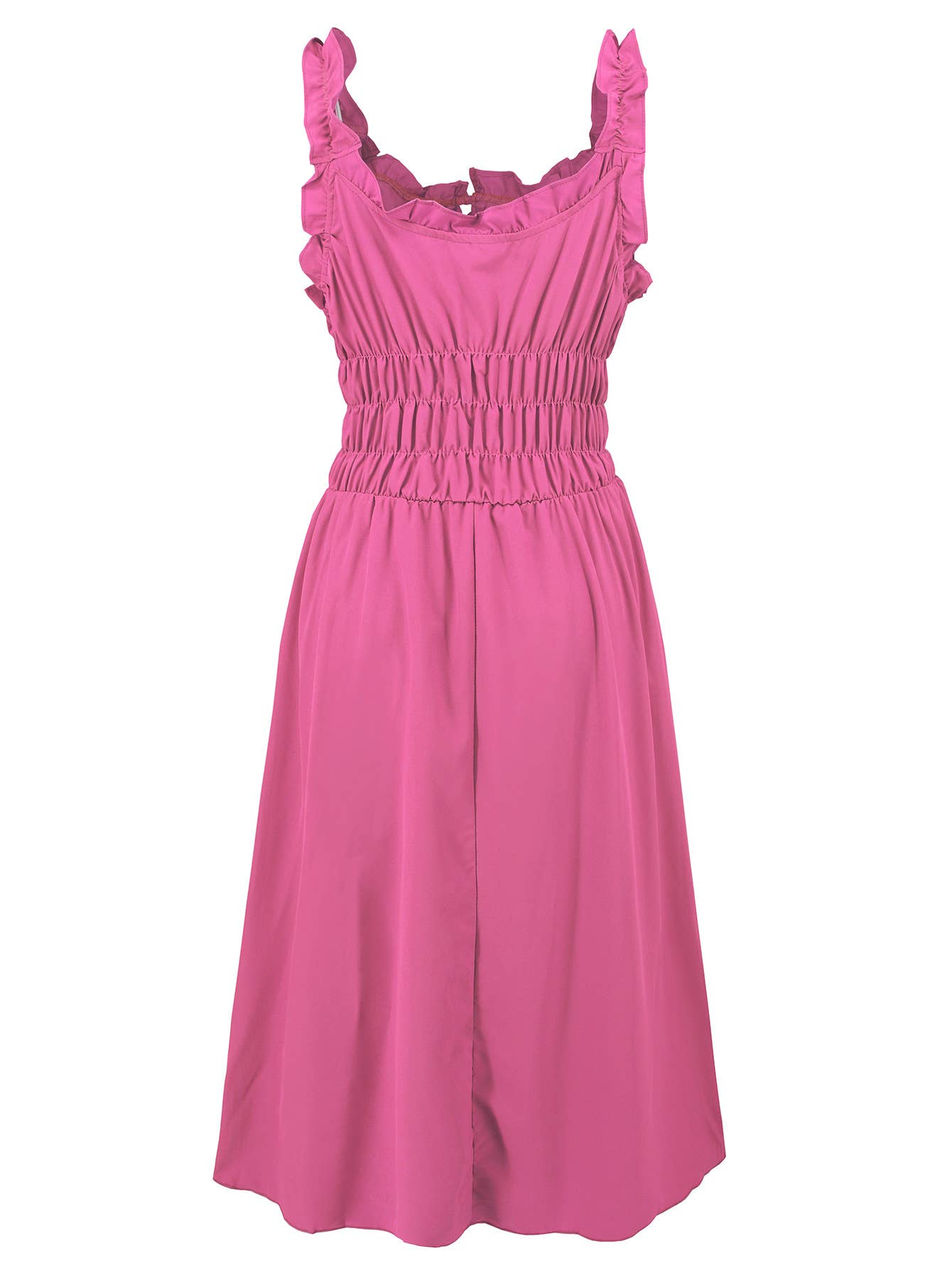 Casual Solid Color Waist-Tie Long Maxi Dress