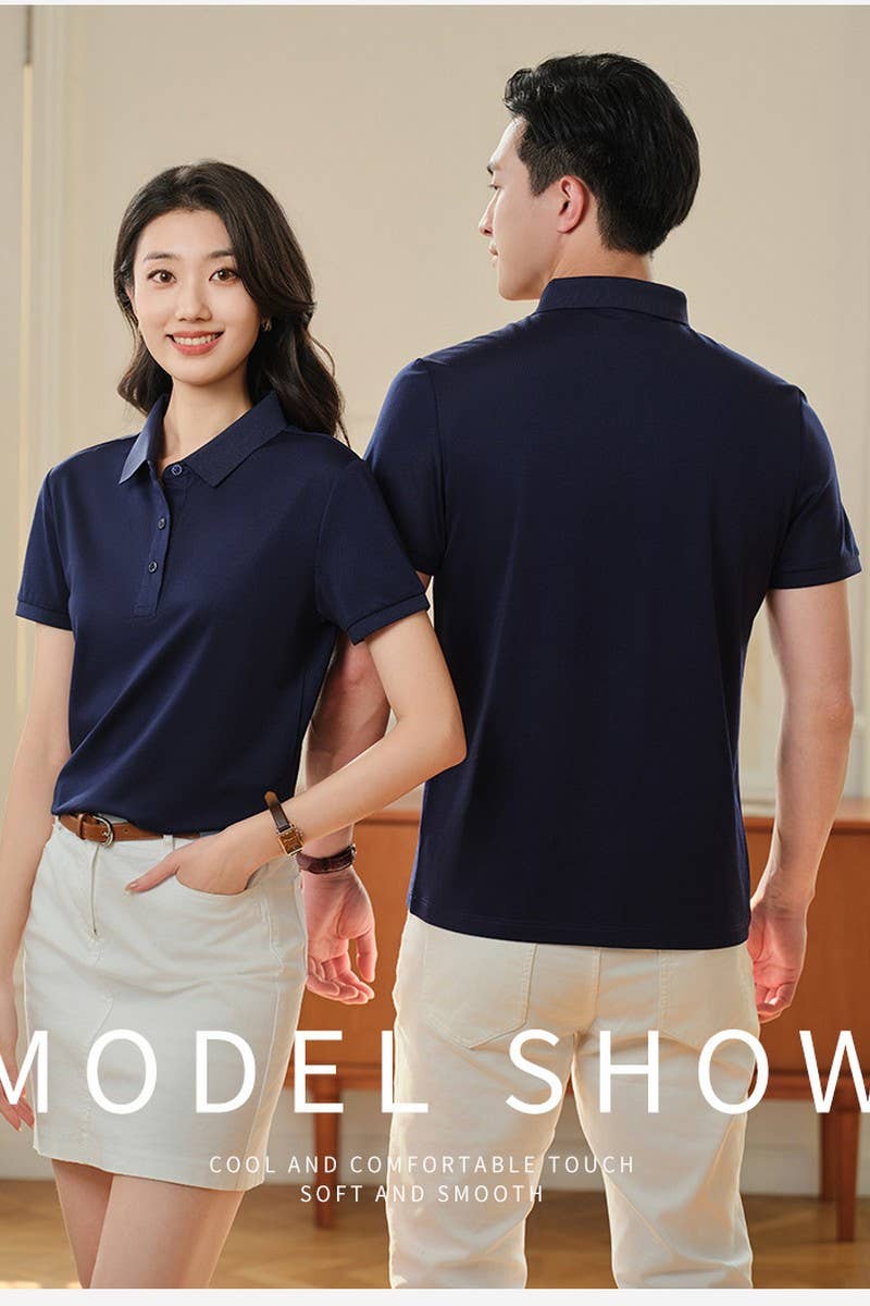 CWTBLS02431_SOLID COLOR MULBERRY SILK LAPEL POLO SHIRT