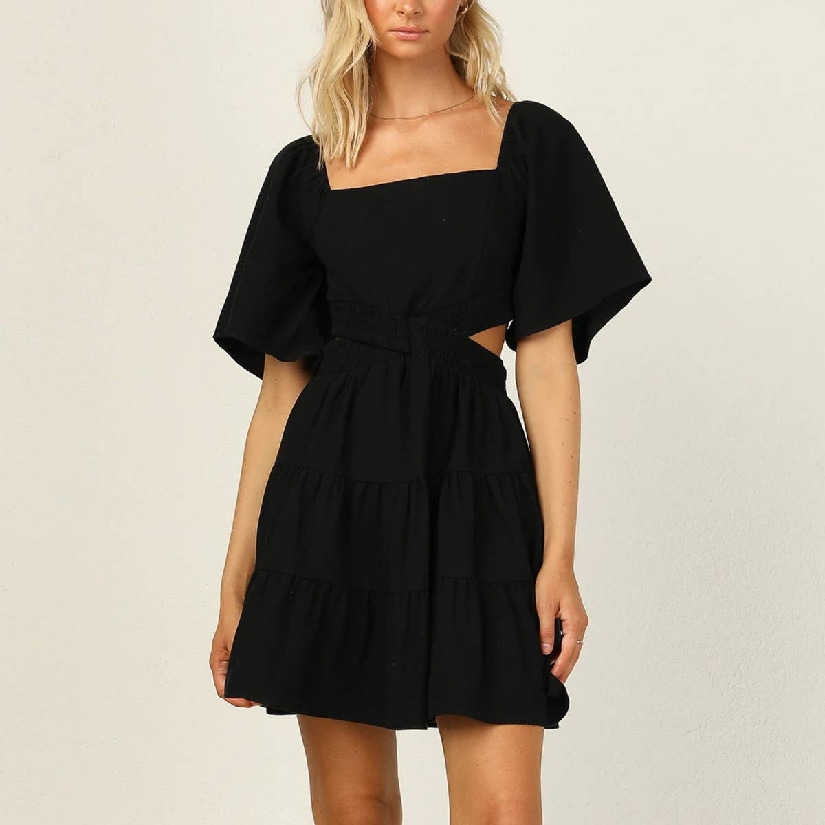 ELASTIC WAIST FRESH SWEET SHORT DRESS