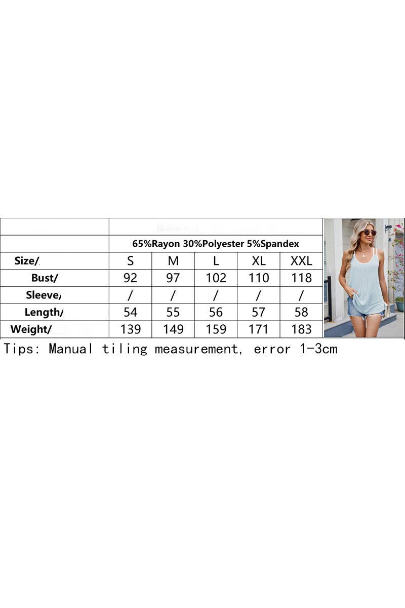 CWTTSL0322_CONTRAST COLOUR ROUND NECK LOOSE-FIT CAMISOLE