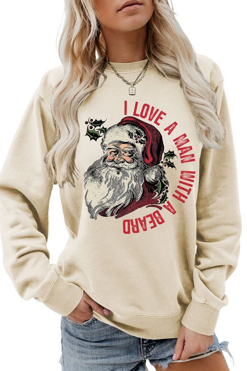 CWTBLL01329_SANTA LETTER PRINT CHRISTMAS PULLOVER SWEATSHIRT