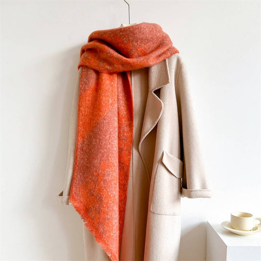 Leopard Print Fuzzy Scarf - Thick Warm for Women