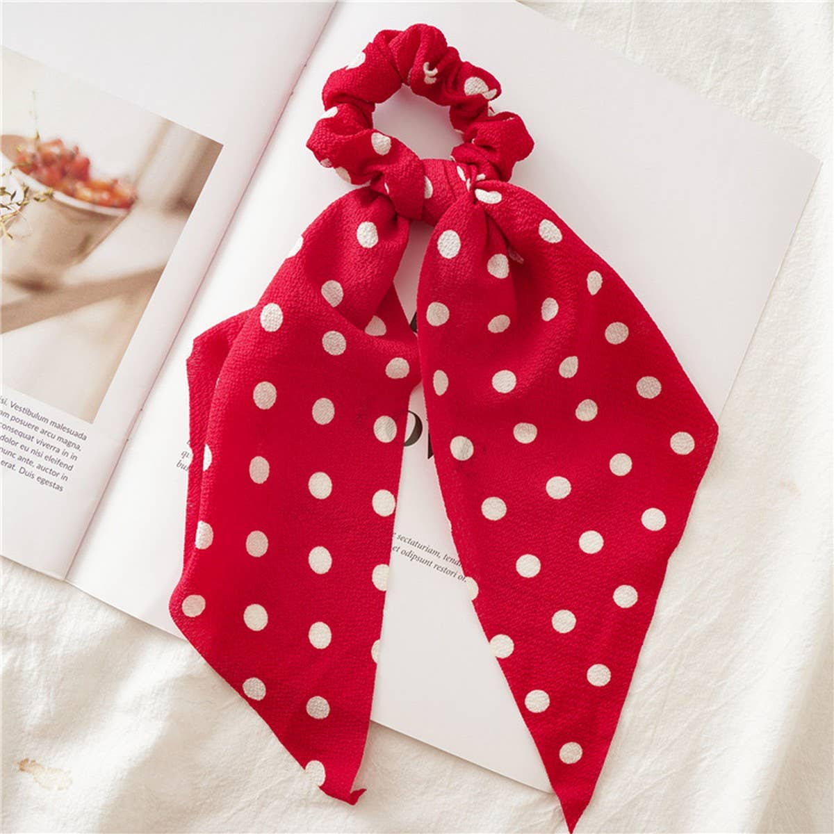 LONG FLORAL FABRIC RIBBON HAIRBAND HAIRACCESSORIES