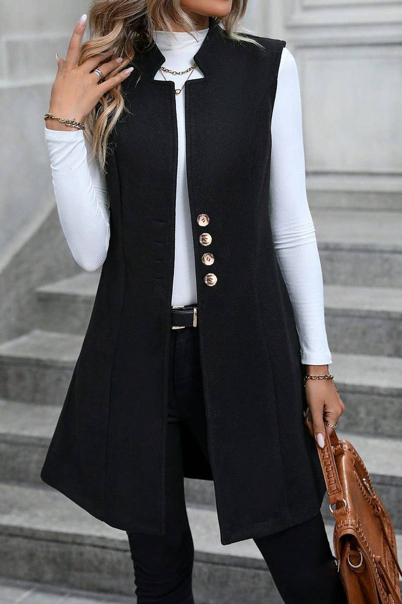 CWOV00130_SOLID COLOR WOOLEN SUIT SLEEVELESS VEST