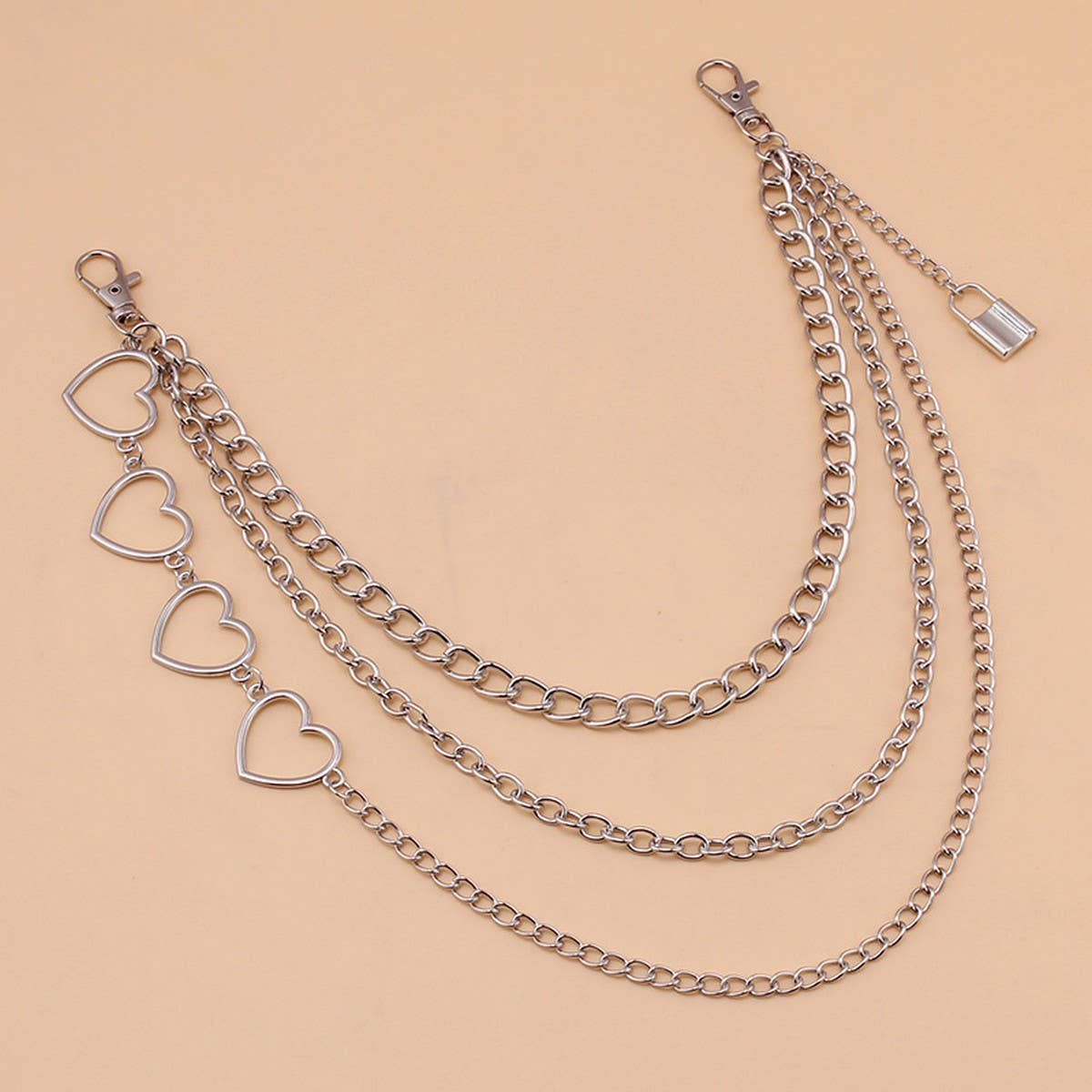 FASHIONABLE METAL HOLLOW HEART PANTS CHAIN