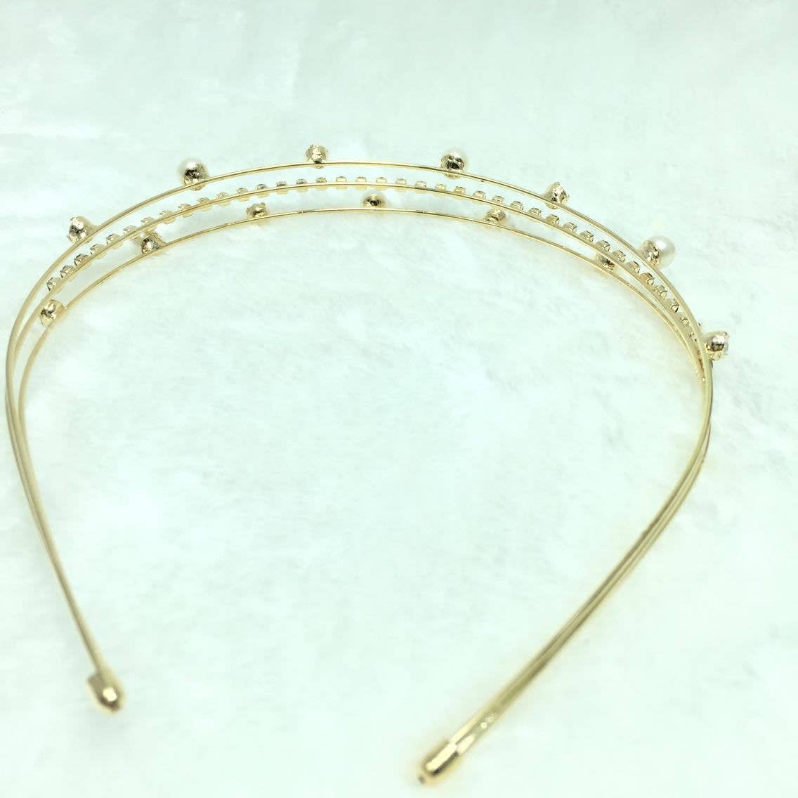 RHINESTONE SET WITH SWEET PEARL HEADBAND