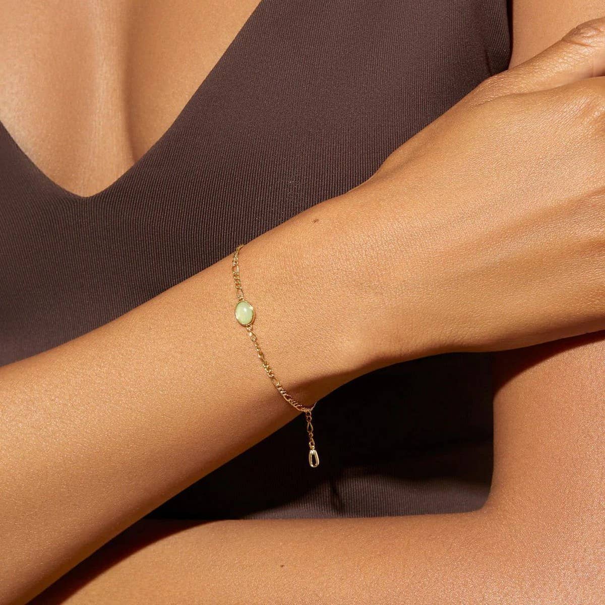 Simple Green Aventurine Natural Stone Bracelet_CWMM5522