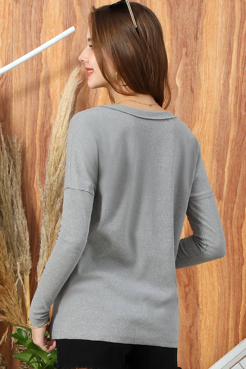 CWTTL1004_SOLID BUTTON DOWN LONG SLEEVE TUNIC LOOSE FIT TOP