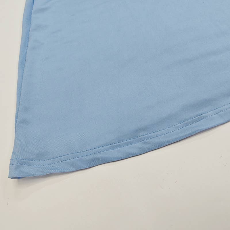 A cinched-neck backless and collared dress