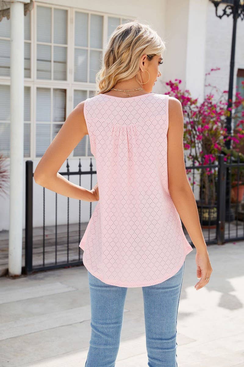 CWTTSL0230_Sleeveless Crew Neck Pullover Knit Top