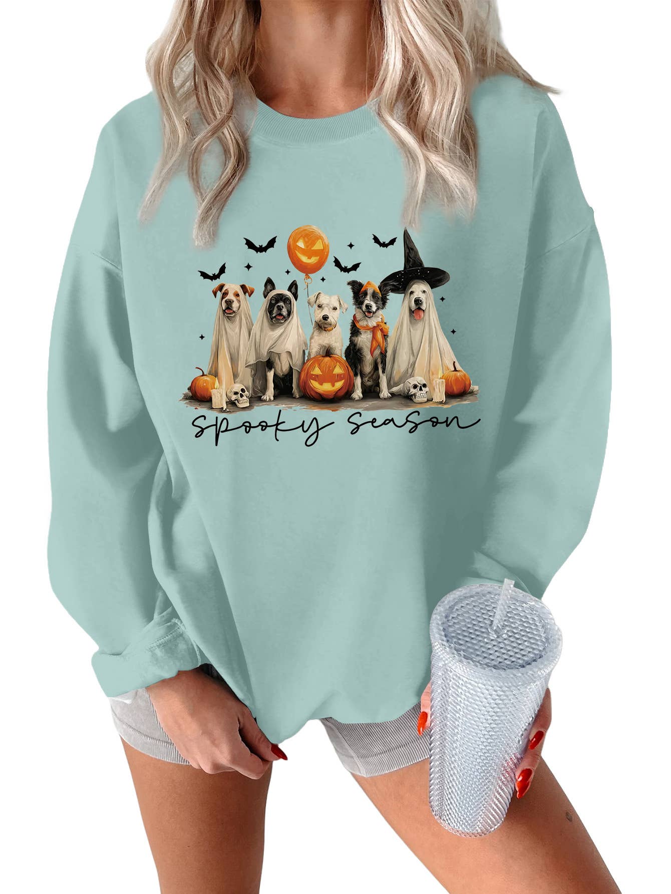 Cute and fun Halloween printed thick warm hoodie