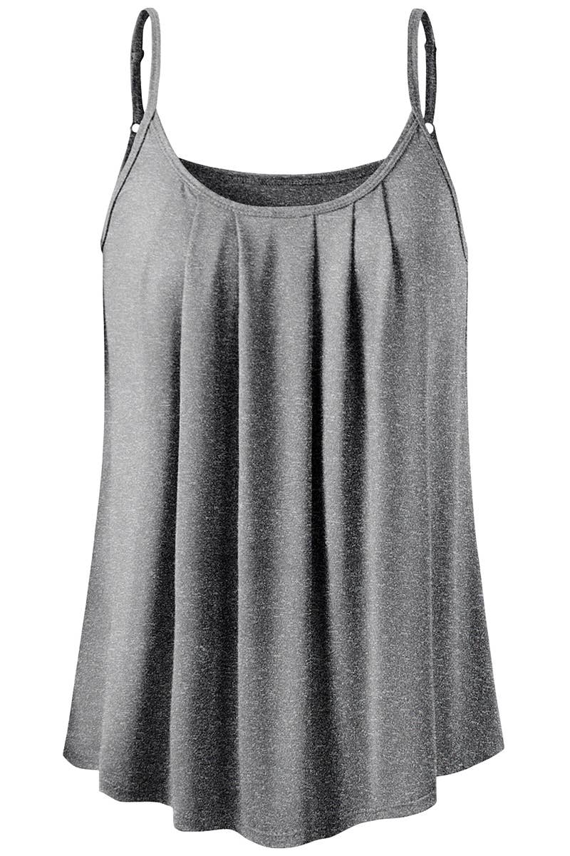 CWTTK229_Sleeveless Pleated Layered Cami Tank Knit Top