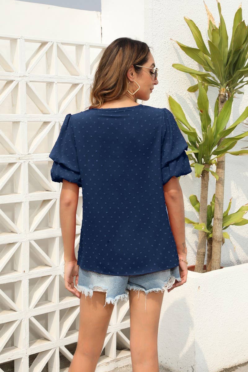 CWTBLS0811_LOOSE CASUAL VACATION T-SHIRT