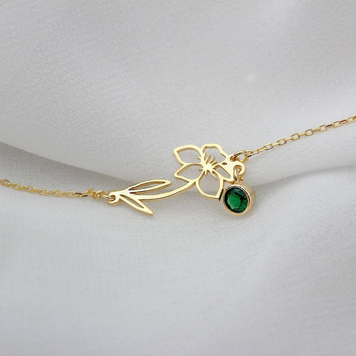 VINTAGE DECEMBER FLOWER ZIRCON PENDANT BRACELET