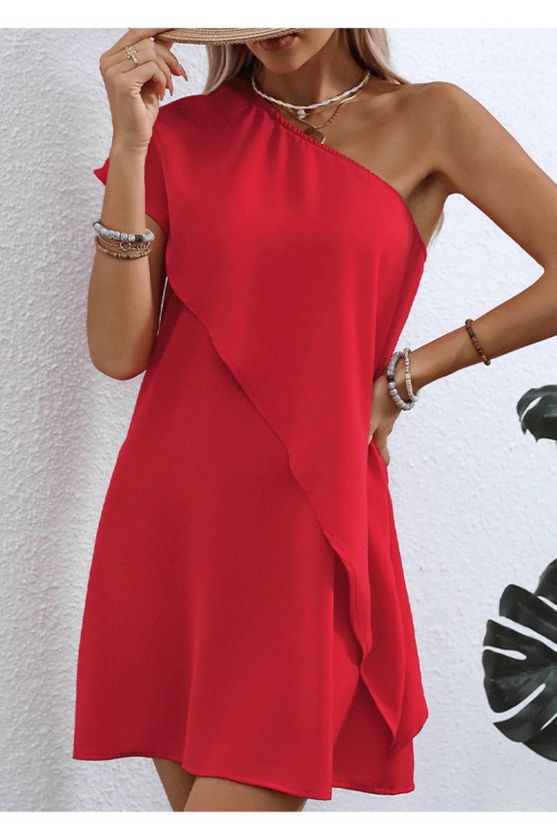 CWDSD7881_ASYMMETRICAL ONE-SHOULDER A-LINE MIDI DRESS