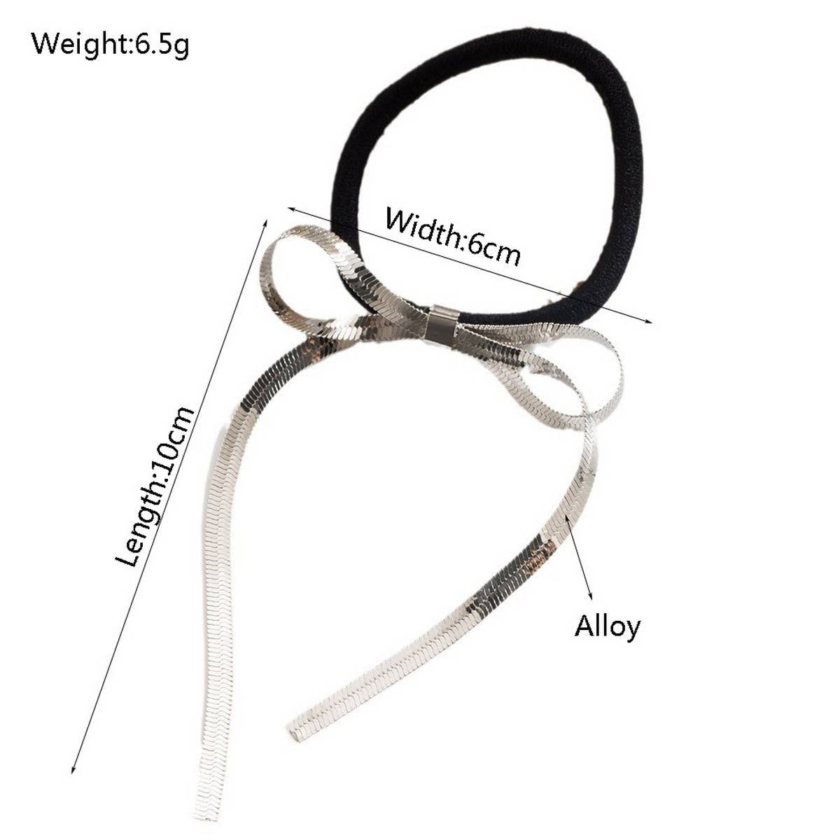 New Metal Bow High Elastic Durable Ponytail Tie