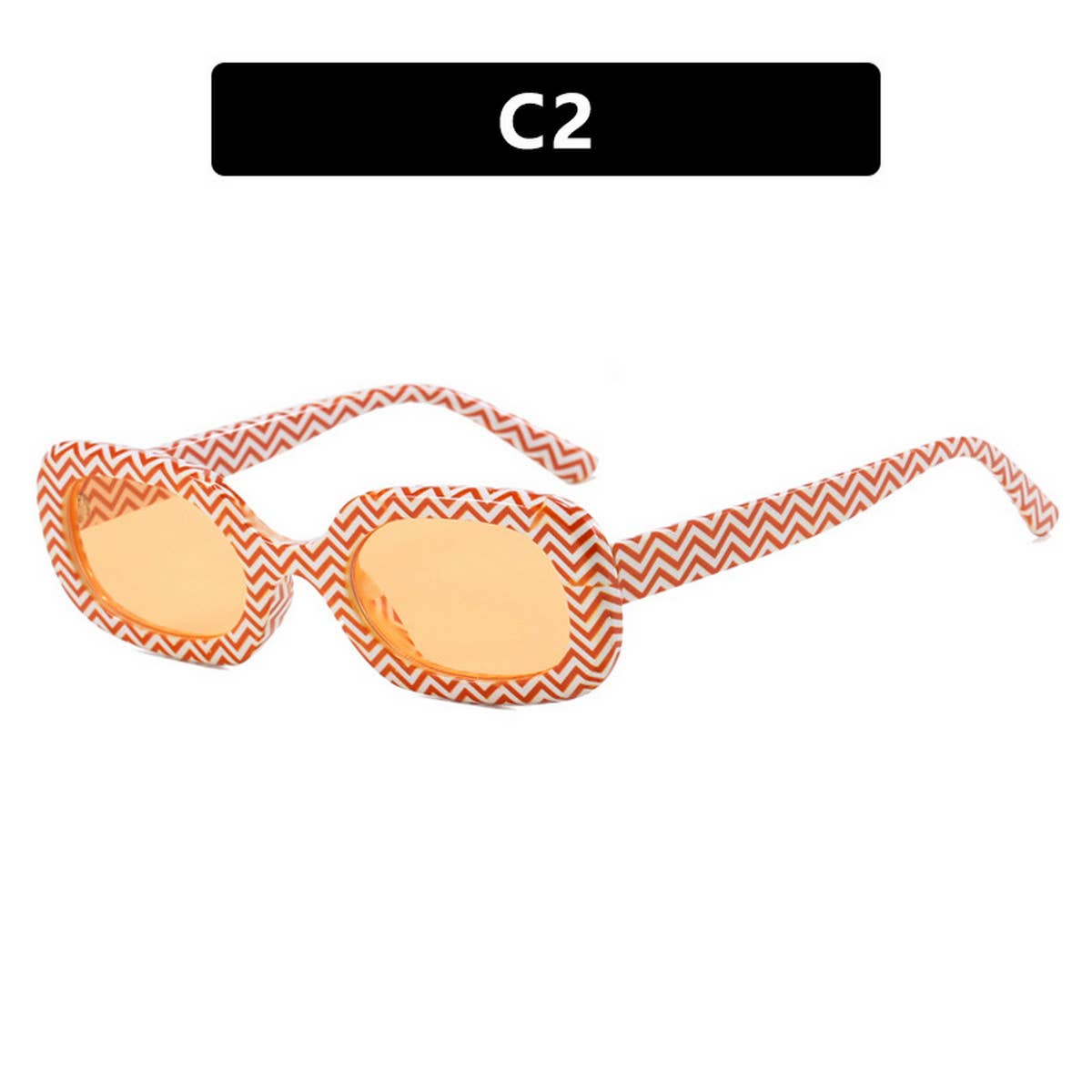 VINTAGE OVAL PLAID SUNGLASSES