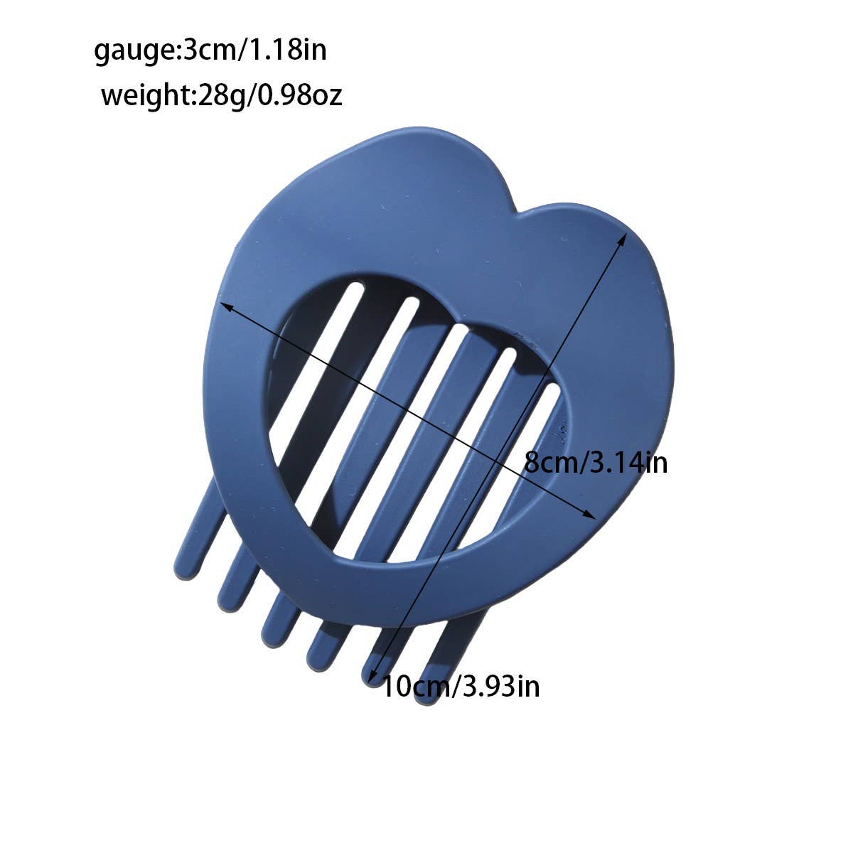 CWAHA07407_HOLLOW HEART NO-CREASE DUCKBILL HAIR CLIP