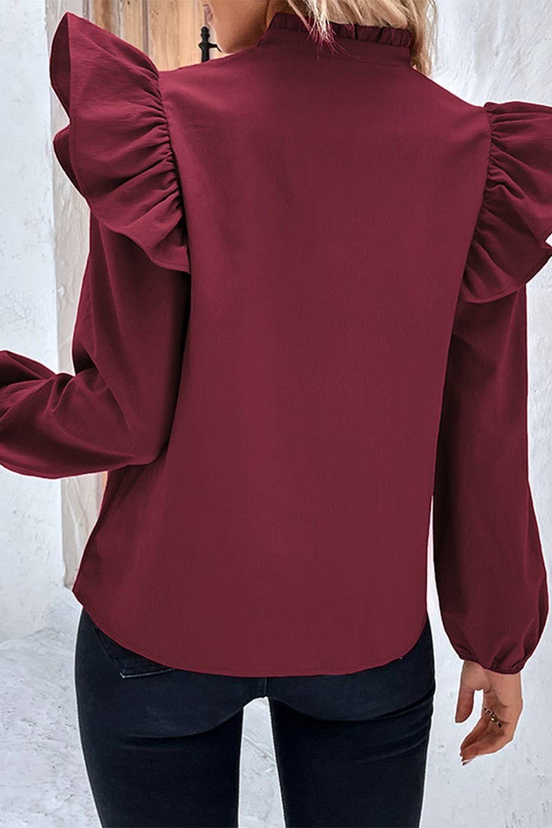 CWTBLL3585_AUTUMN AND WINTER SOLID COLOR LOOSE SHIRT DESIGN