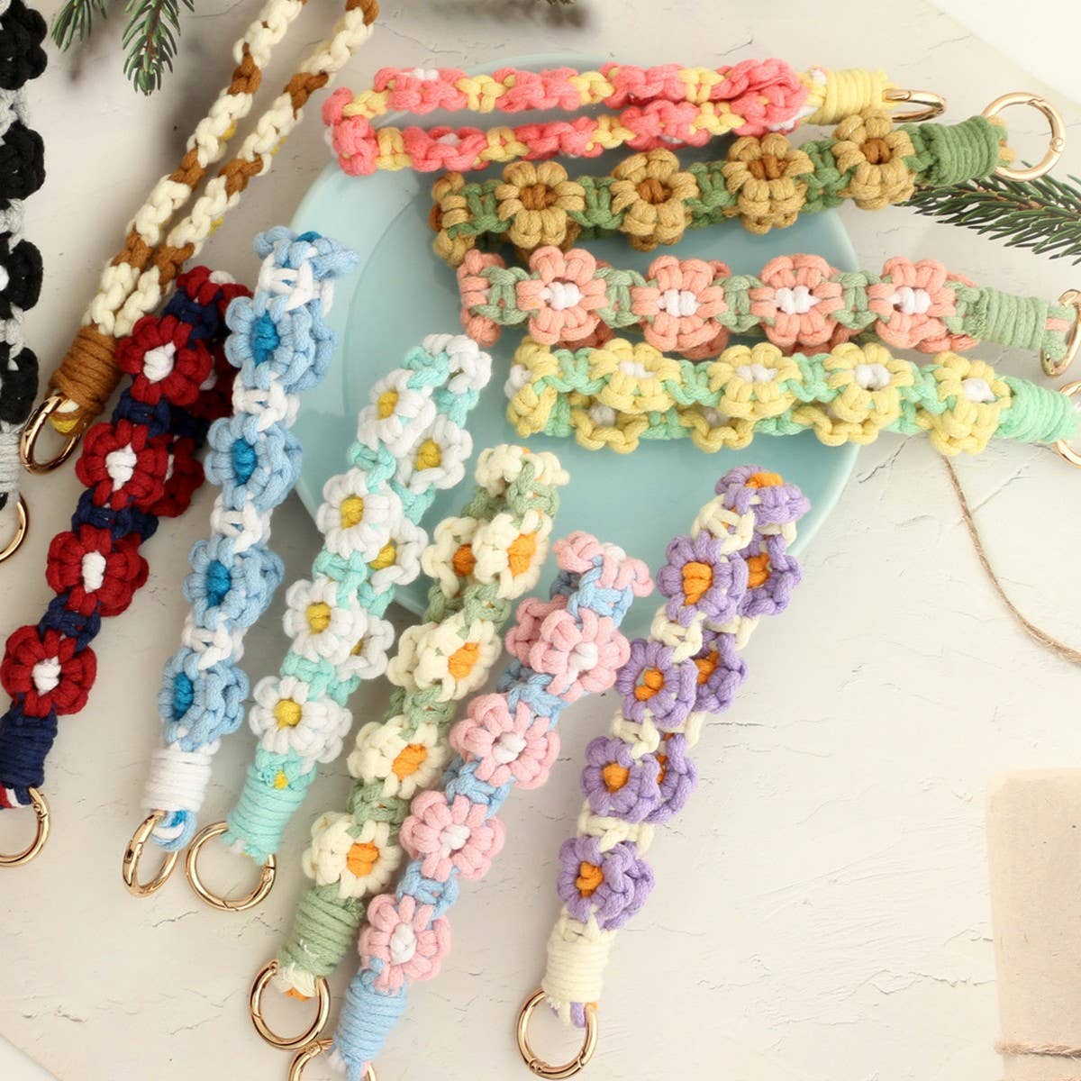 HANDWOVEN KEYCHAIN WRIST STRAP PENDANT