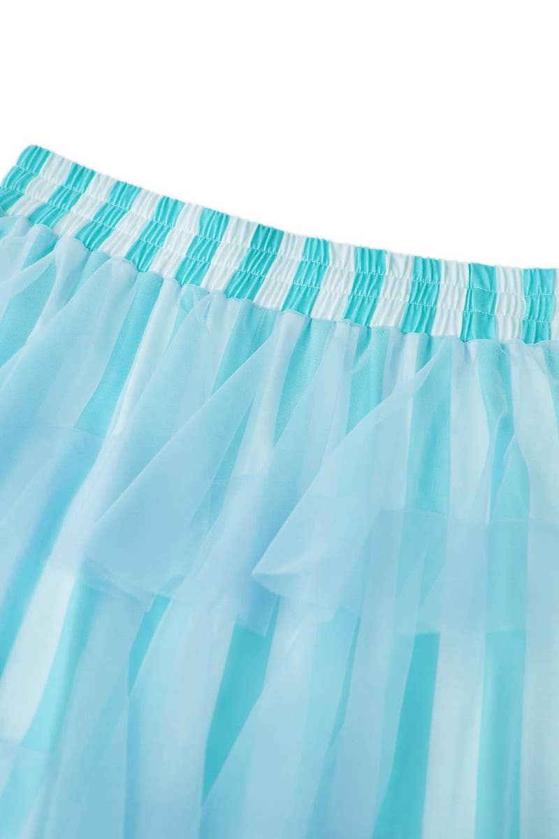 CWBLP2010_STRIPED TIERED MESH PATCHWORK WIDE LEG PANTS