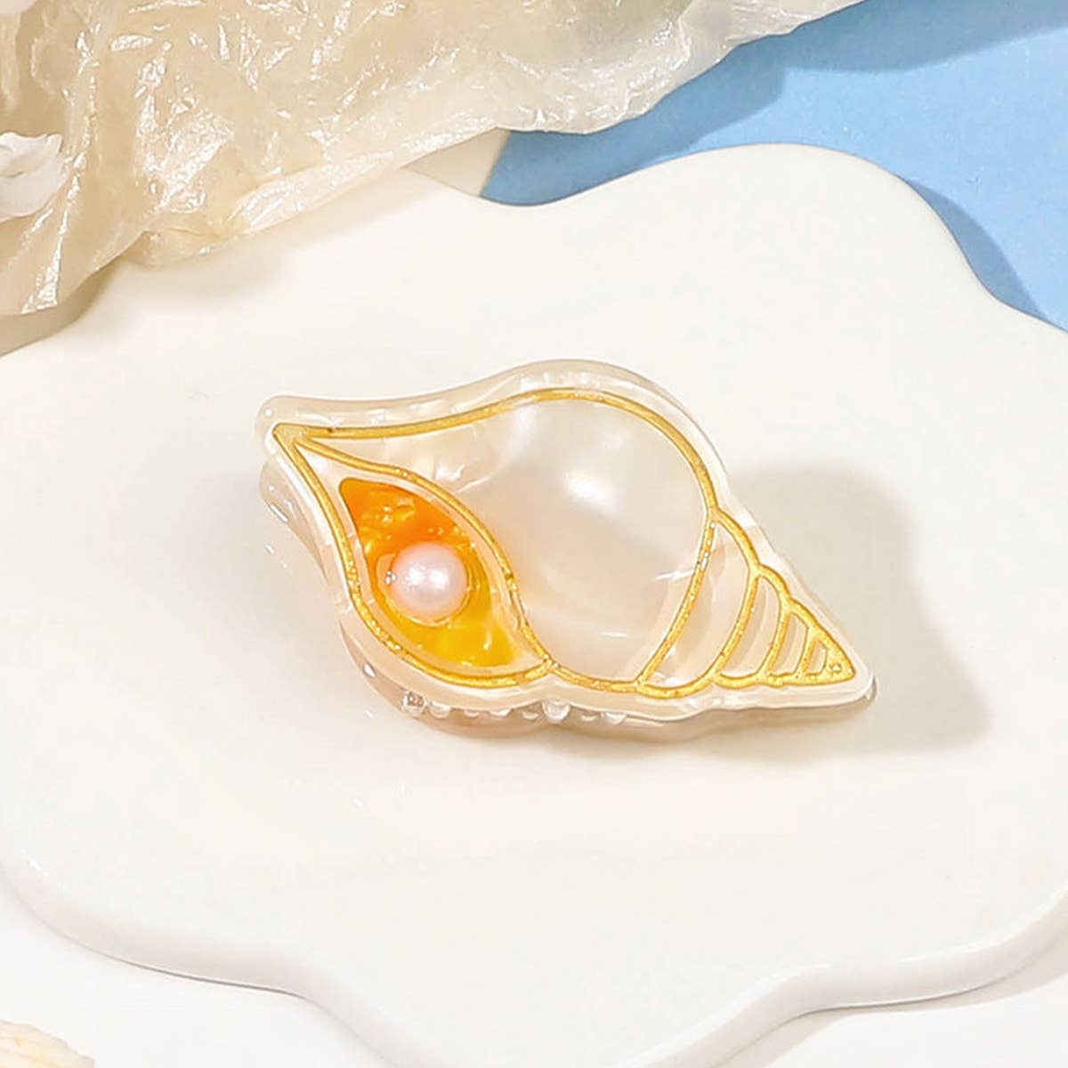 CUTE OCEAN STARFIS,SEA SNAIL SMALL ACETATE HAIR CLAW CLIPS
