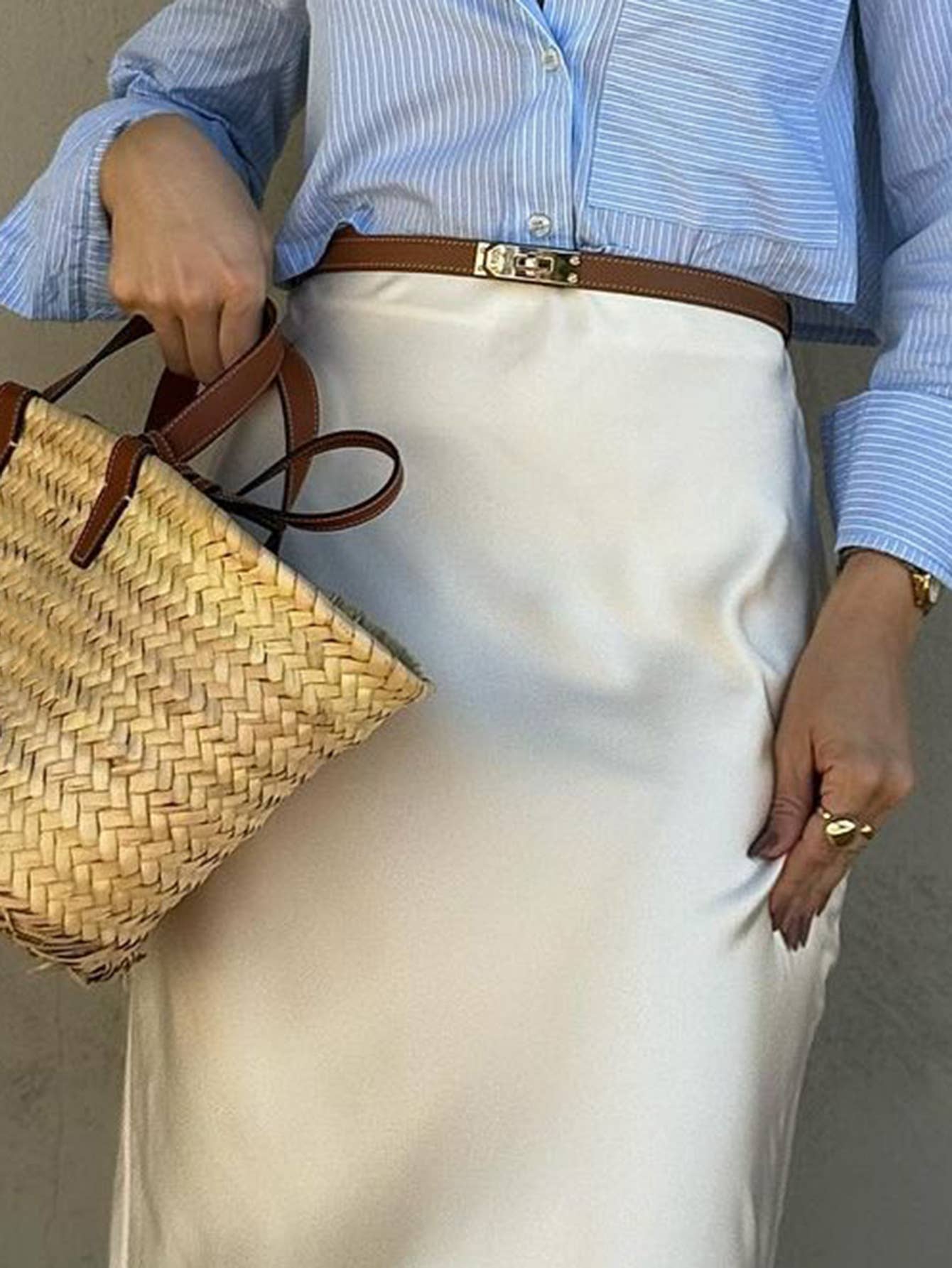 Fashionable wind pure color wrap hip long skirt