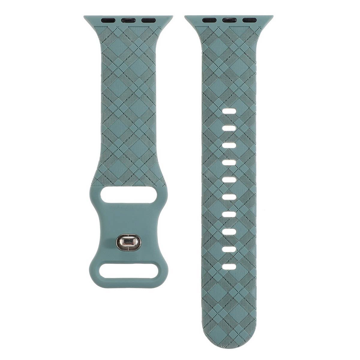 APPLE WATCH9-1 ENGRAVED CHECKERED SILICONE STRAP_CWWW0052