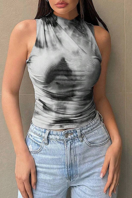 CWTBLSL0730_2025 NEW COOL STREET STYLE PRINTED MESH VEST