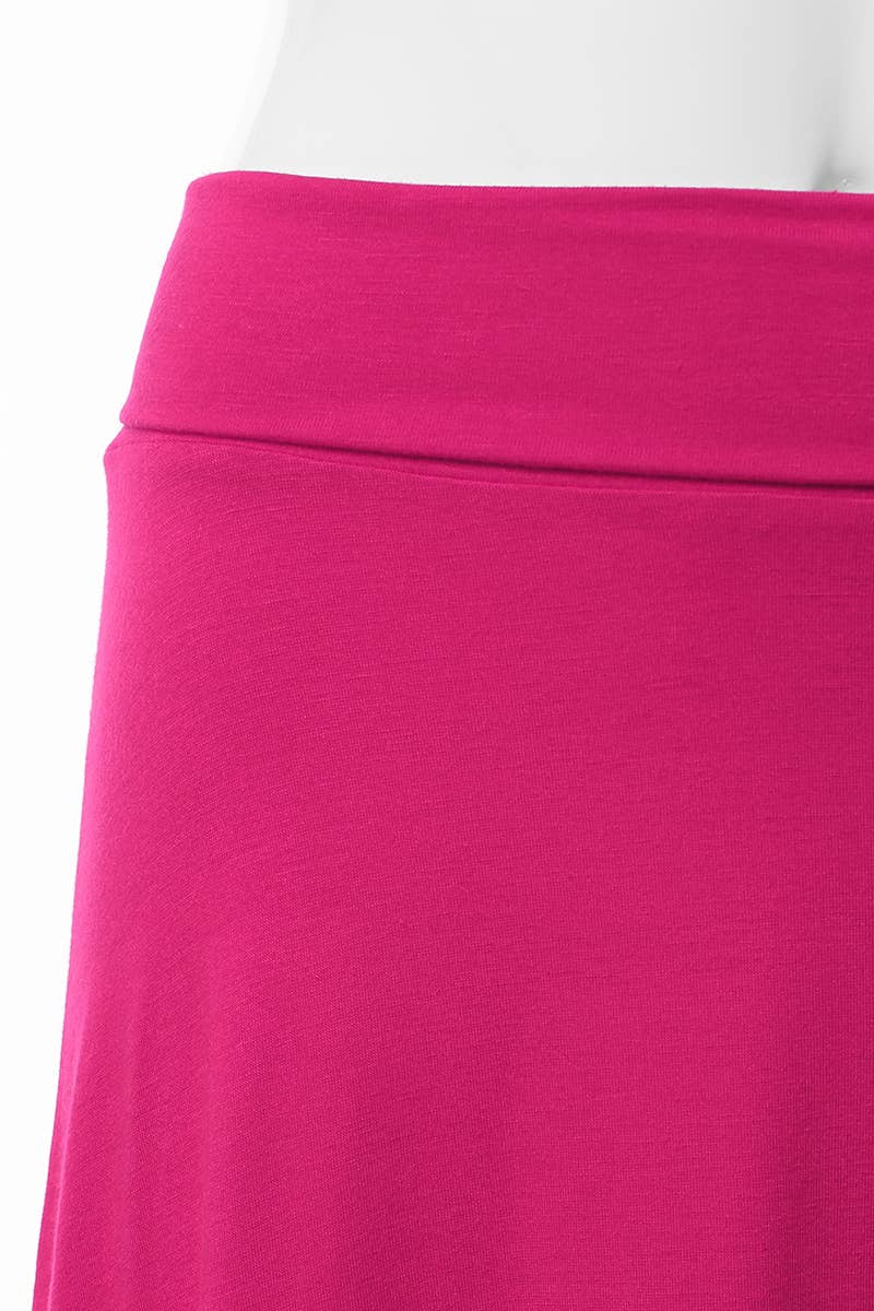 AWBMS204_High Waist Elastic Flared Midi Skirt