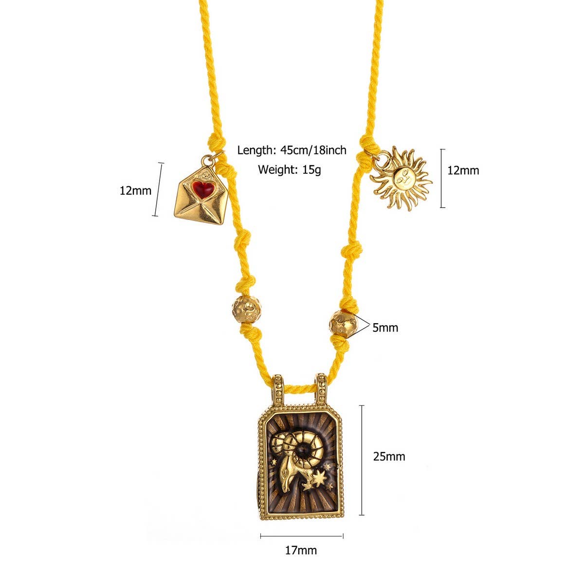 Handmade Zodiac Rope Necklace with Ocean Charms