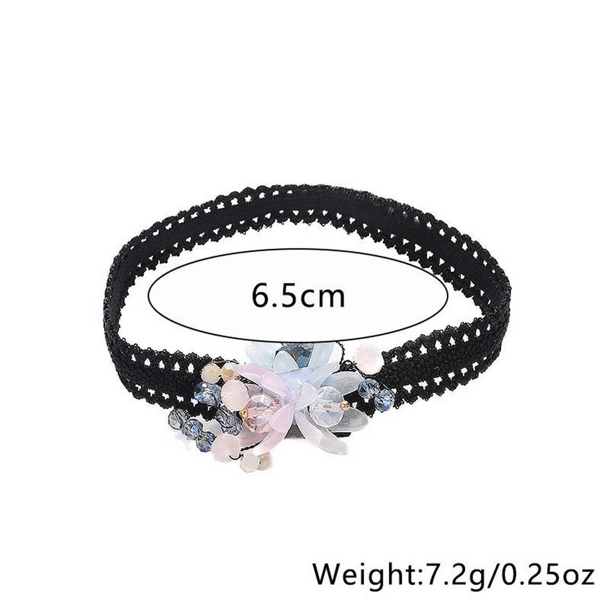 Handmade Crystal Flower Anklet Boho Fabric Design