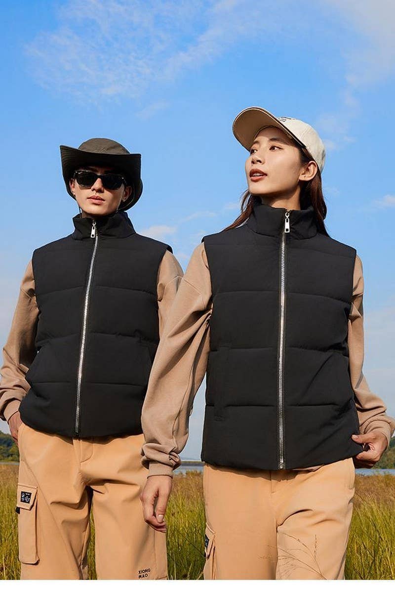 CWOV00100_CUSTOM LOGO PRINTED CASUAL DOWN COTTON VEST