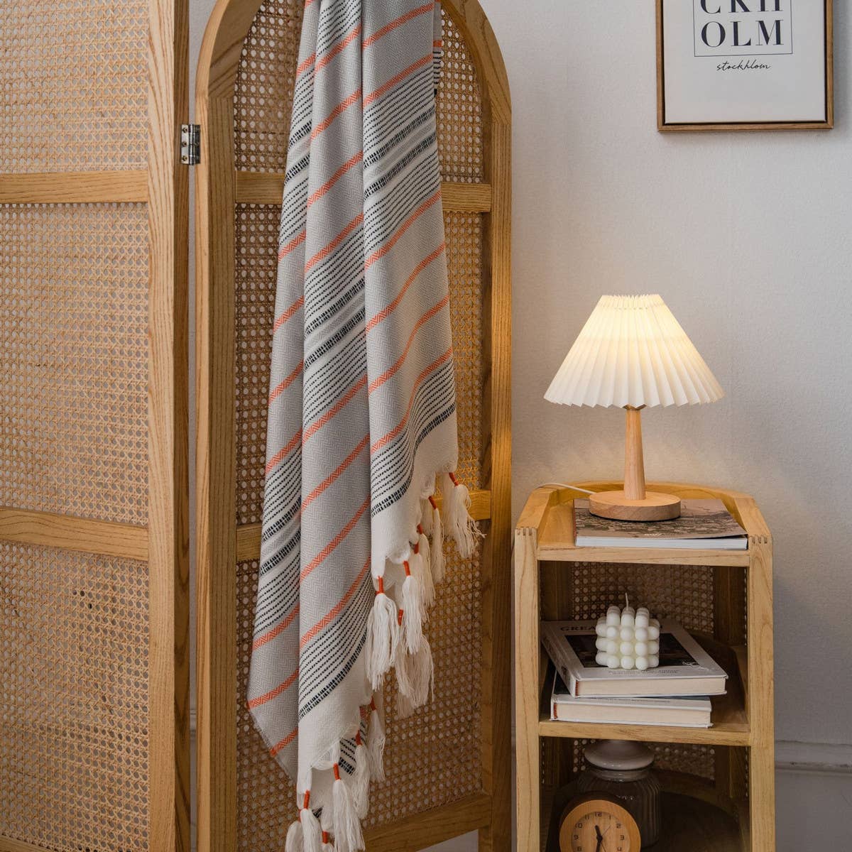TASSEL CASUAL STRIPED TABLECLOTH
