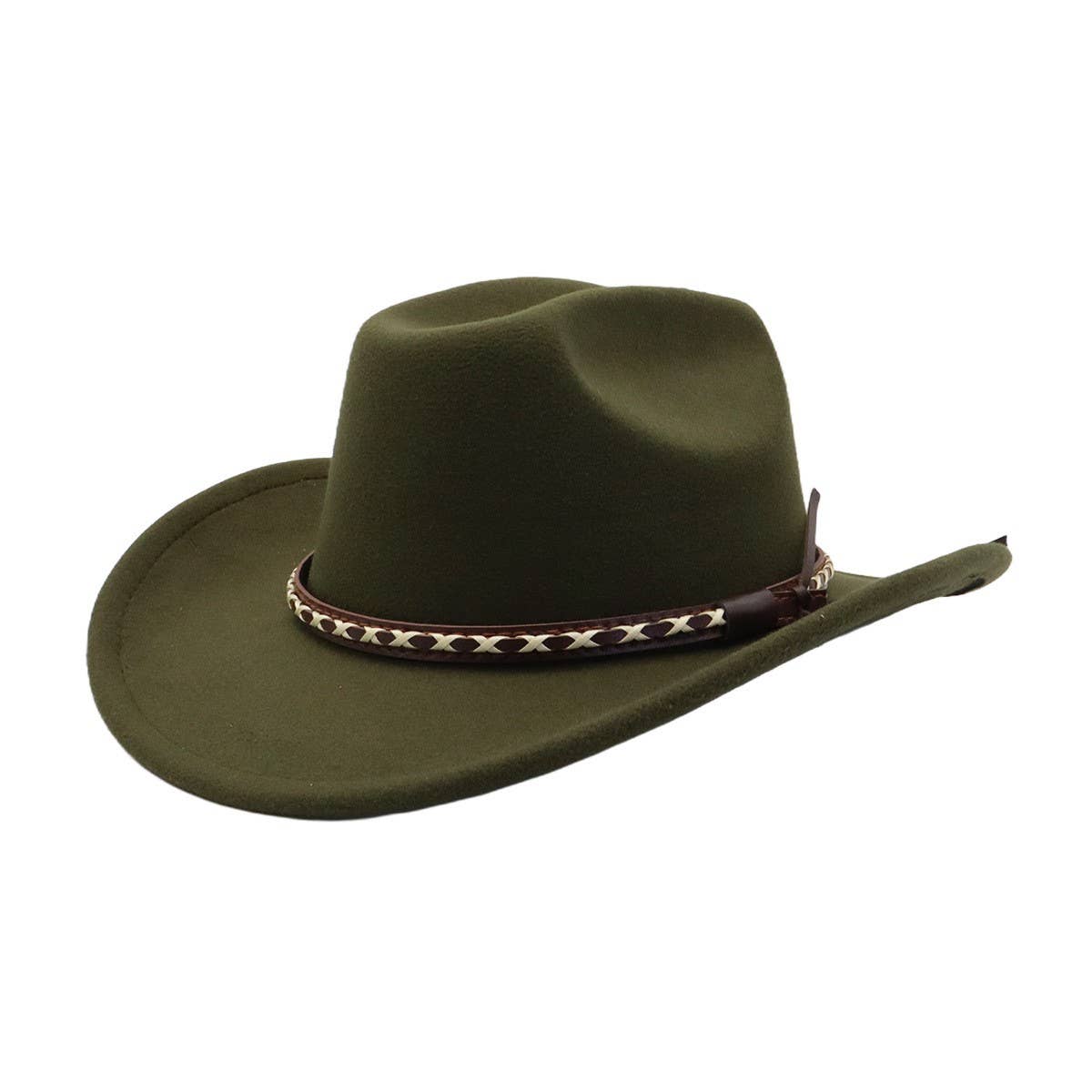 Men & Women Ethnic Wool Fedora Jazz Cowboy Hat_CWAH04415