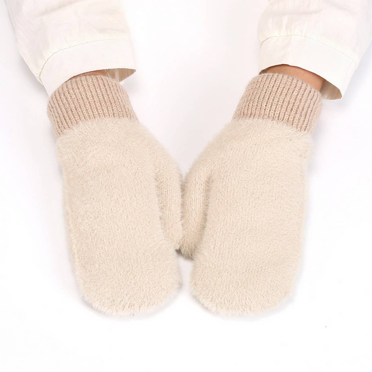WINTER PLUS VELVET THICK WOOL KNITTED GLOVES_CWAG0255