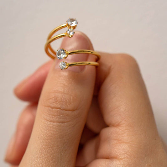 SIDE BY SIDE 4 DIAMOND OPEN RING