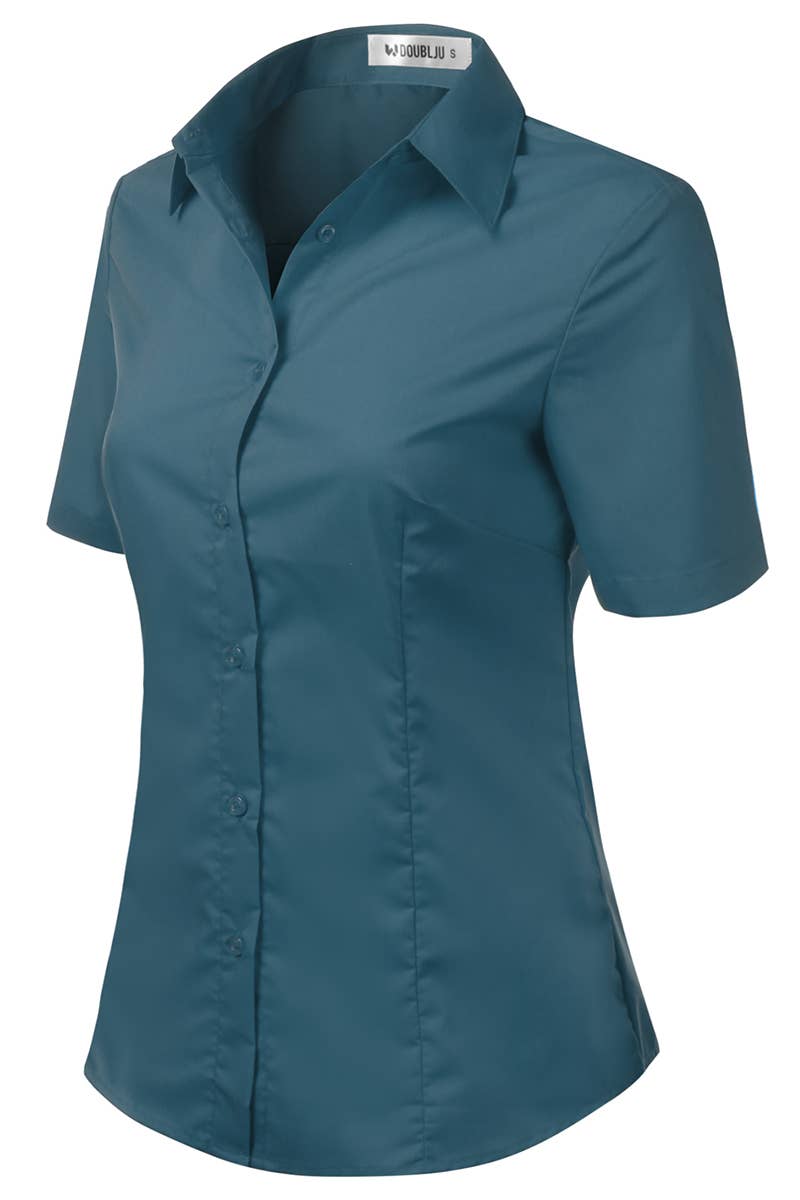 CWTSTS118-P_Slim Classic Short Sleeve Bttn Down Collar Shirt