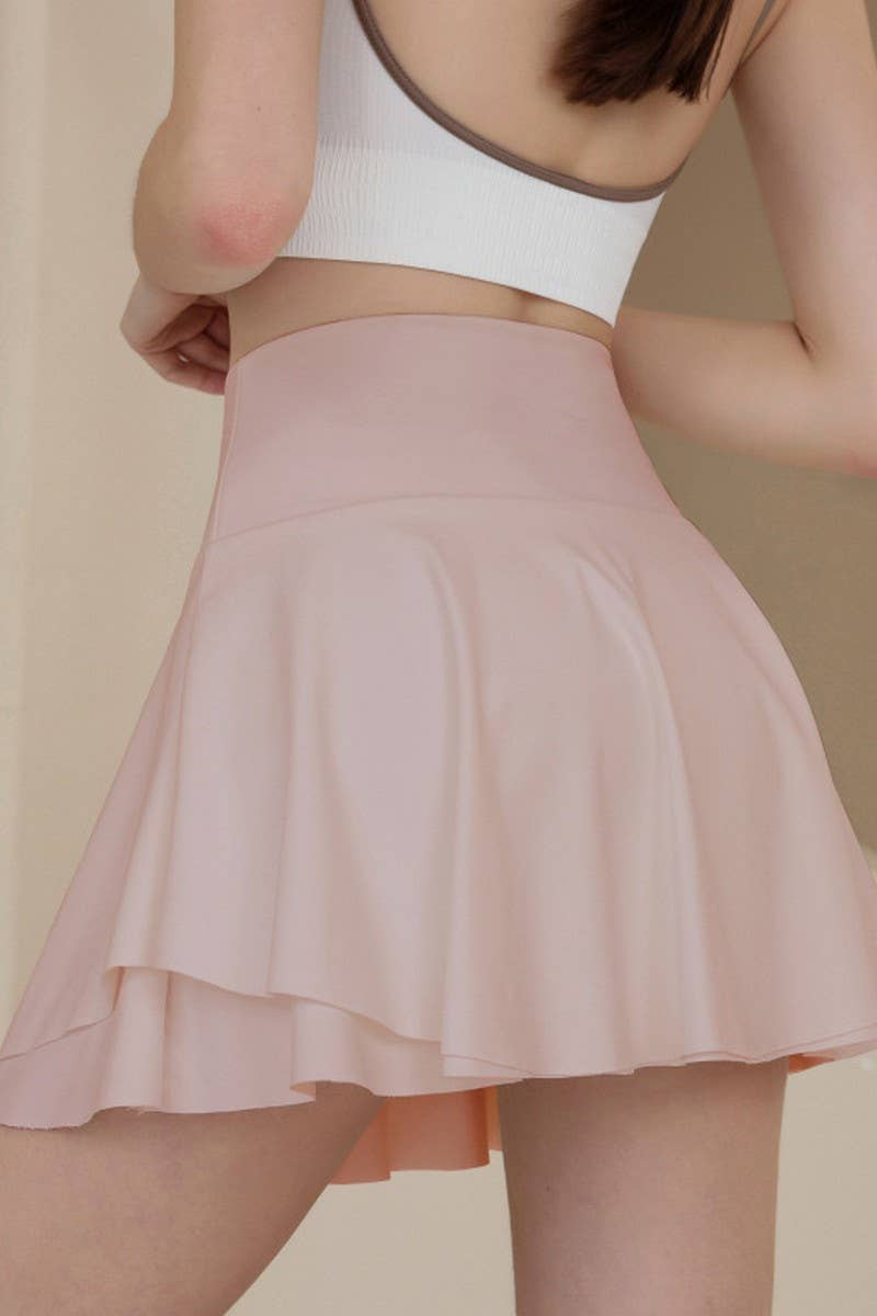 CWBSS0173_HIGH WAISTED ANTI SLIP YOGA SHORT SKIRT