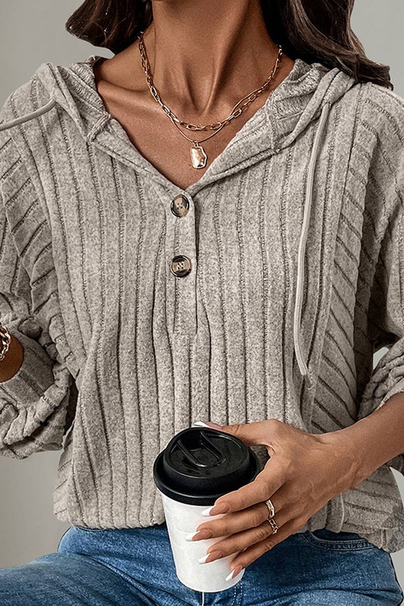 CWOHOL1103_SOLID COLOR LOOSE CASUAL HOODED SWEATSHIRT