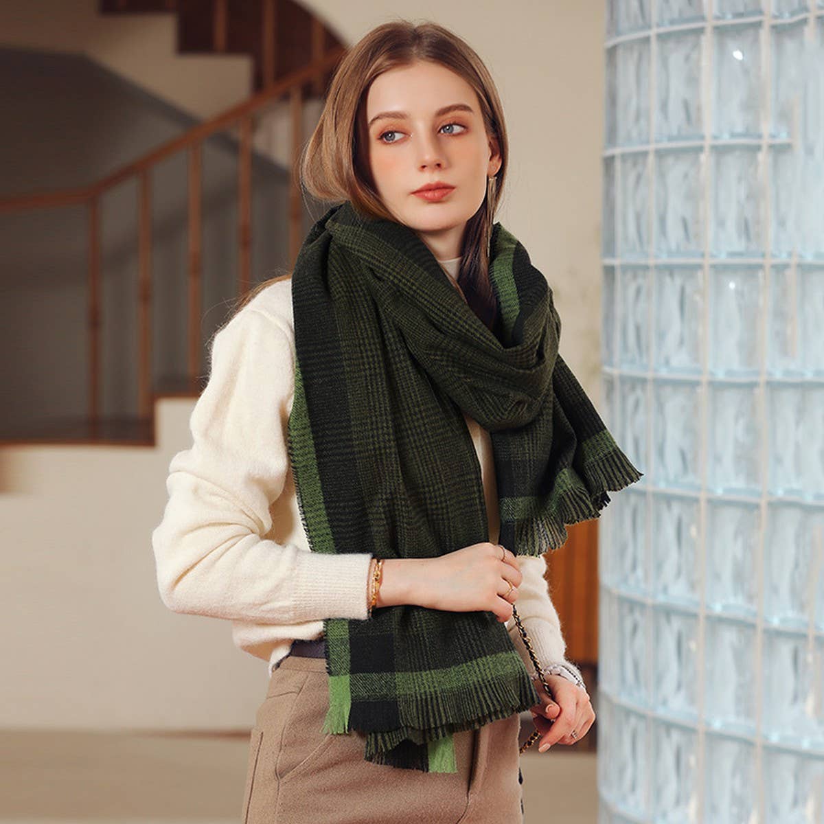 WOMEN  CLASSIC SCARVES SOFT CHUNKY SHAWL WRAP
