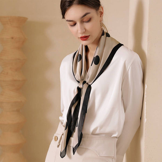 Women’s 35" Polka Dot Silky Wrap Neck Scarf