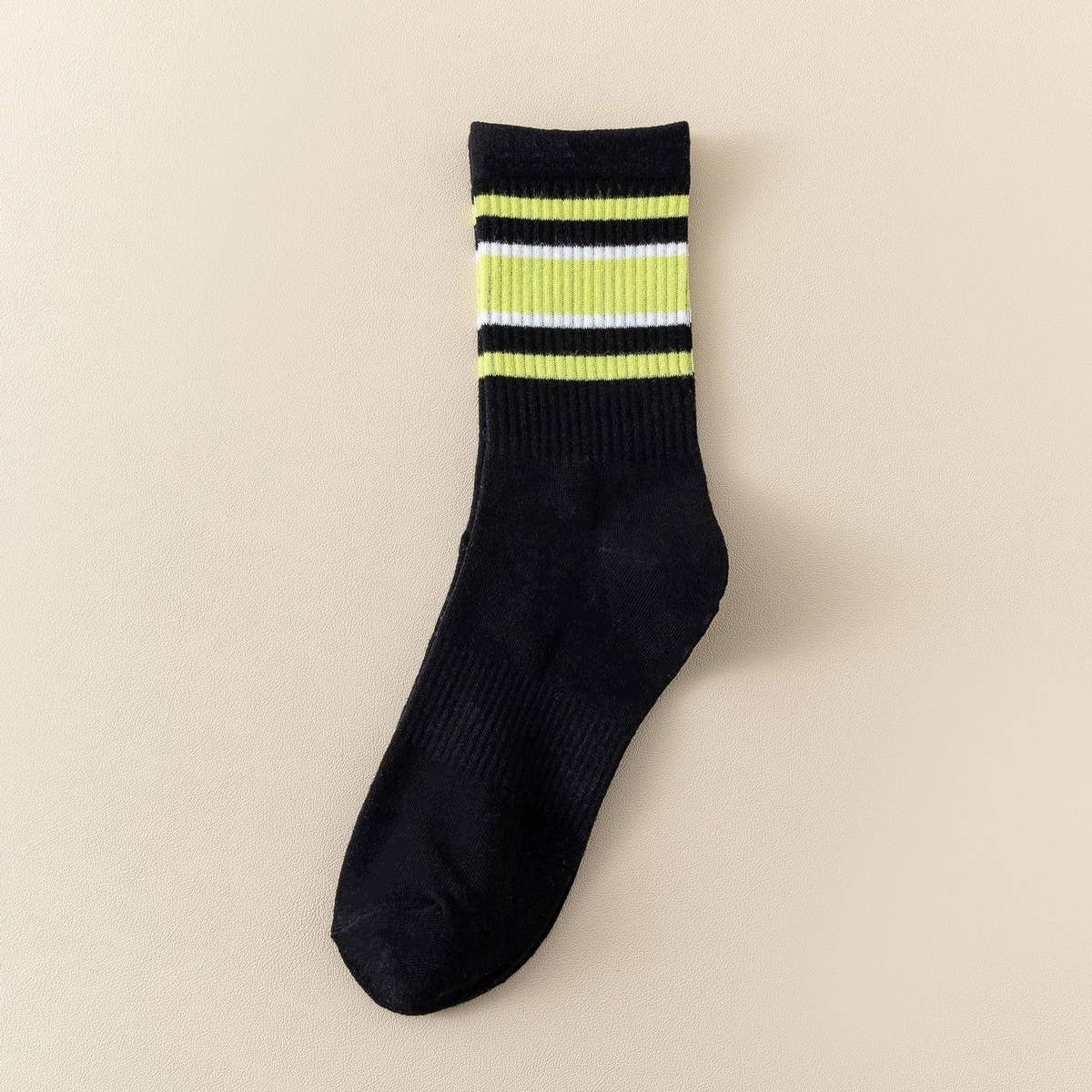 CWMS2513_AUTUMN AND WINTER RAINBOW STRIPED SOCKS