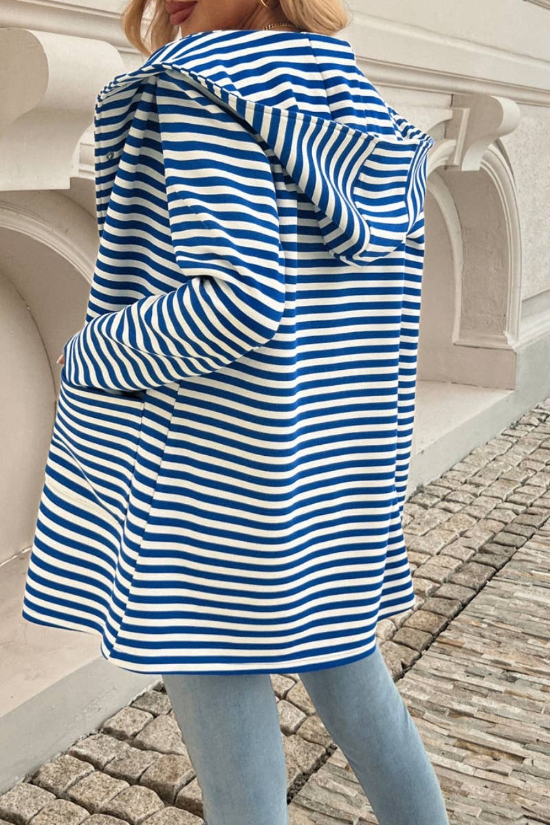 CWOCAL1375_STRIPED BUTTON LONG SLEEVE POCKET CARDIGAN