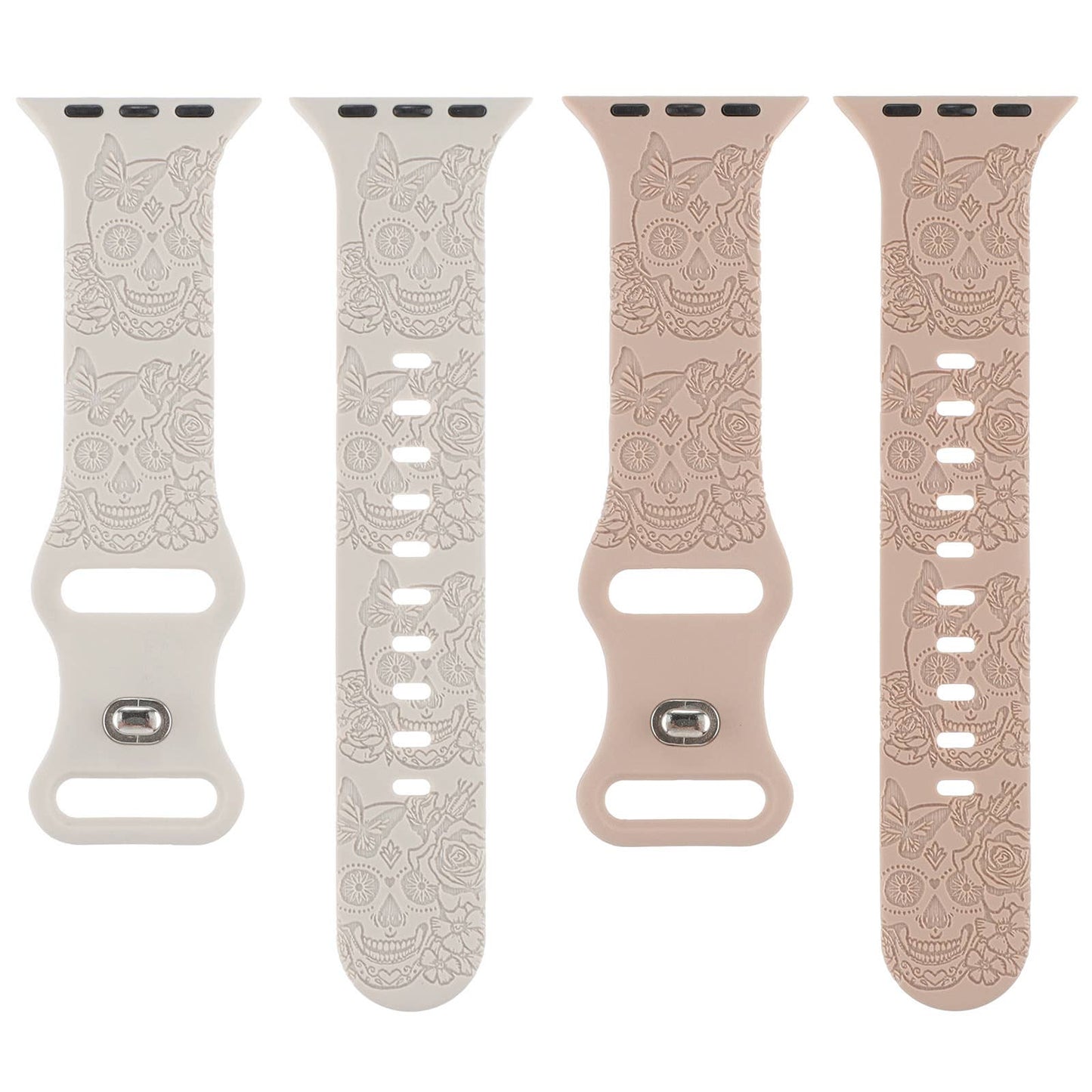 ENGRAVED CHECKERED SILICONE APPLE WATCH9-1 STRAP